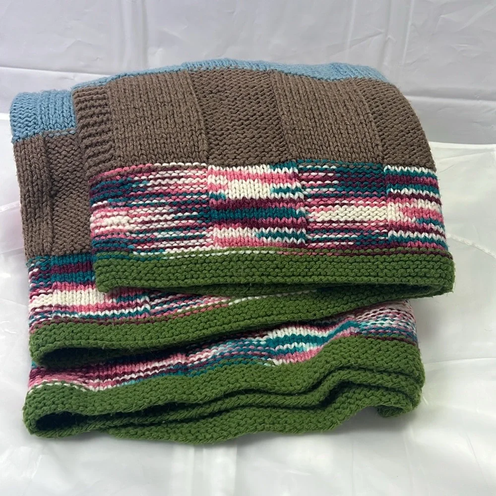 Afghan Throw Handmade 56 x 54 Approx Blanket (1)